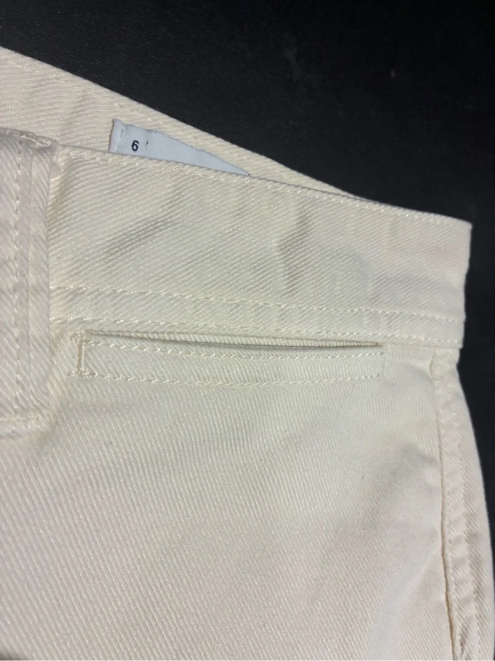 GAP Off-White High-Rise Wide Leg Crop Denim Pants Jeans Size 6 Stretch Bohemian - Picture 11 of 13